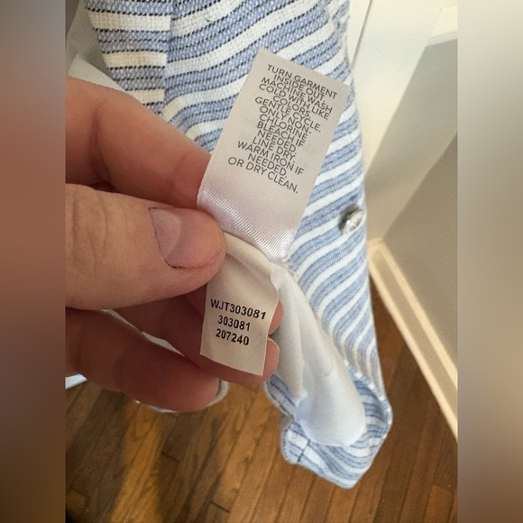 J.Jill Modern Spectator Blazer | White & Light Blue Tweed | Women’s Large - Picture 10 of 11